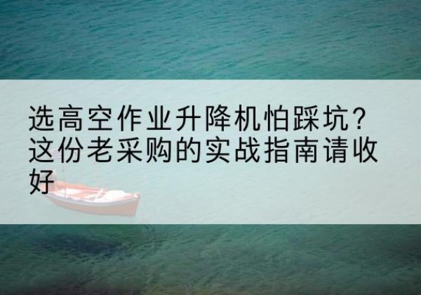 惠民高空作业升降机厂家推荐-选高空作业升降机怕踩坑？这份老采购的实战指南请收好