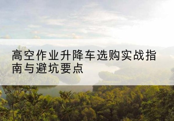 惠民升降车怎么选-高空作业升降车选购实战指南与避坑要点